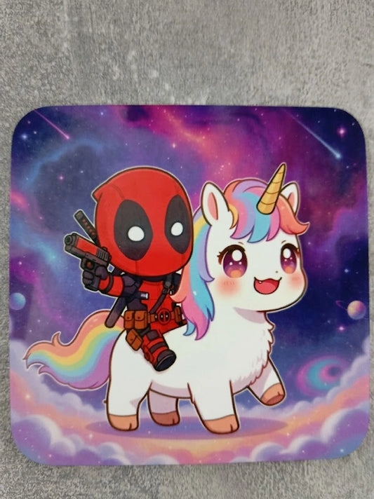 Red Guy Unicorn Coaster
