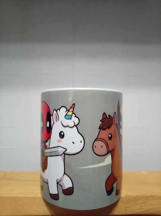 Red Guy and Yellow Guy Jousting Mug